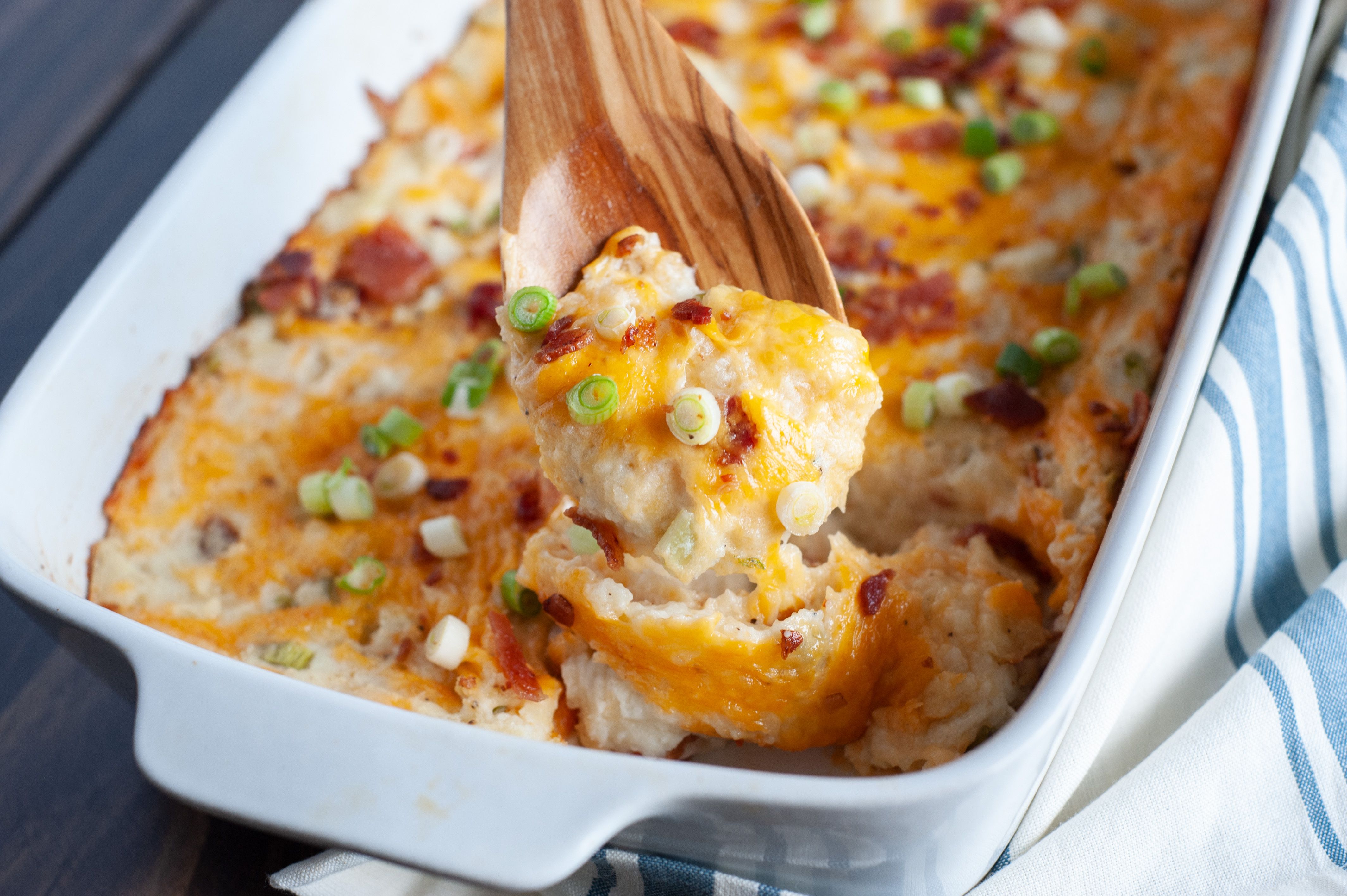 Family Friendly Twice Baked Potato Casserole