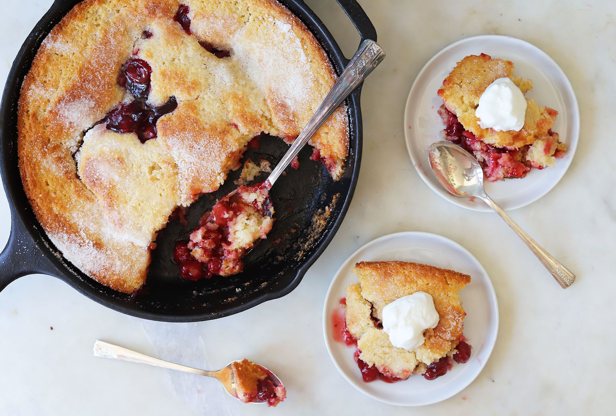 Upside-Down Cherry Cobbler