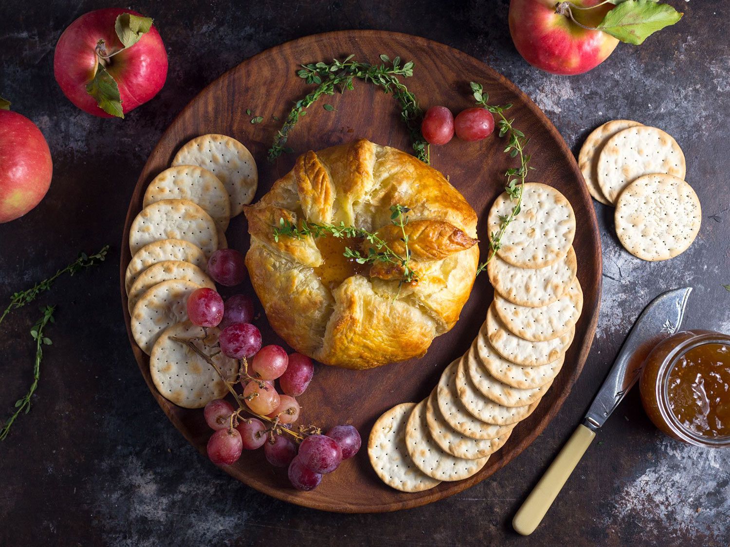 Baked Brie en Croûte With Thyme and Fig Jam