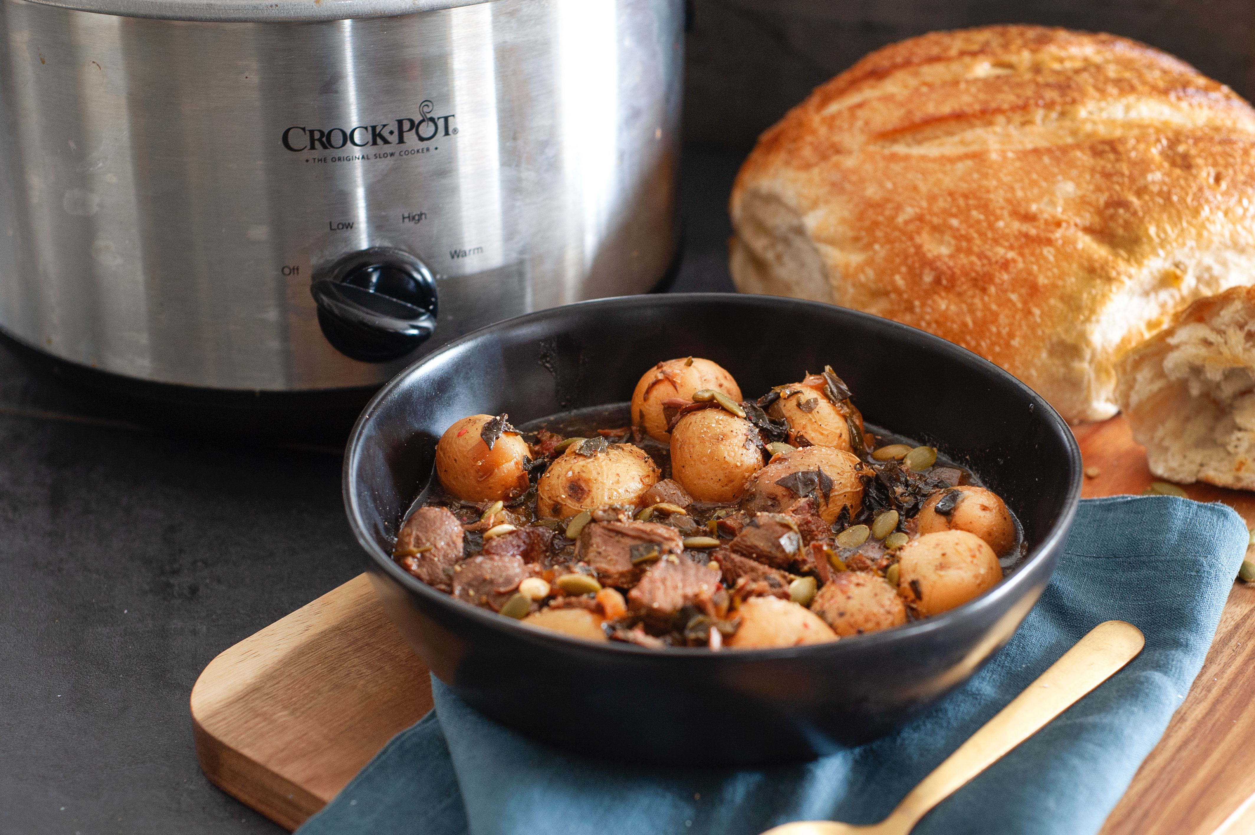 Slow Cooker Lamb Stew with Pomegranate Molasses