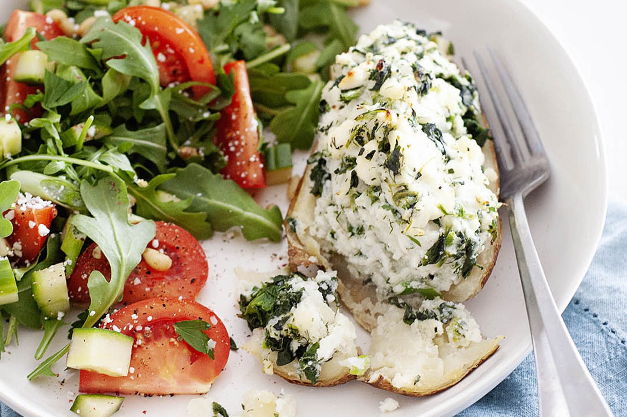 Spanakopita Twice-Baked Potatoes