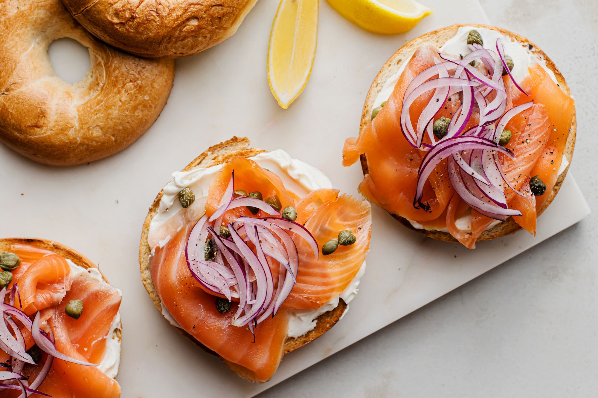 Smoked Salmon and Capers Bagel