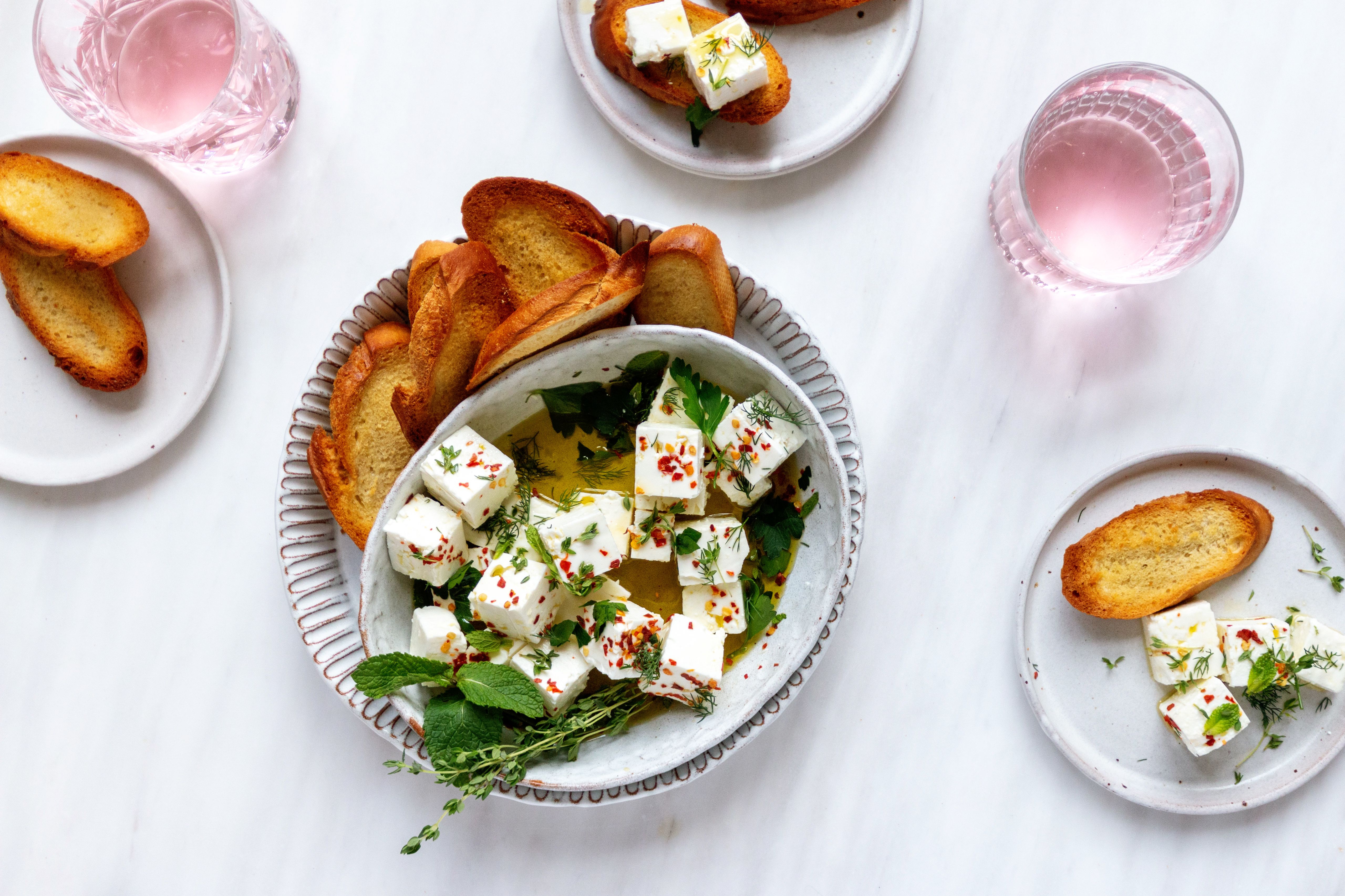 Feta With Olive Oil and Herbs