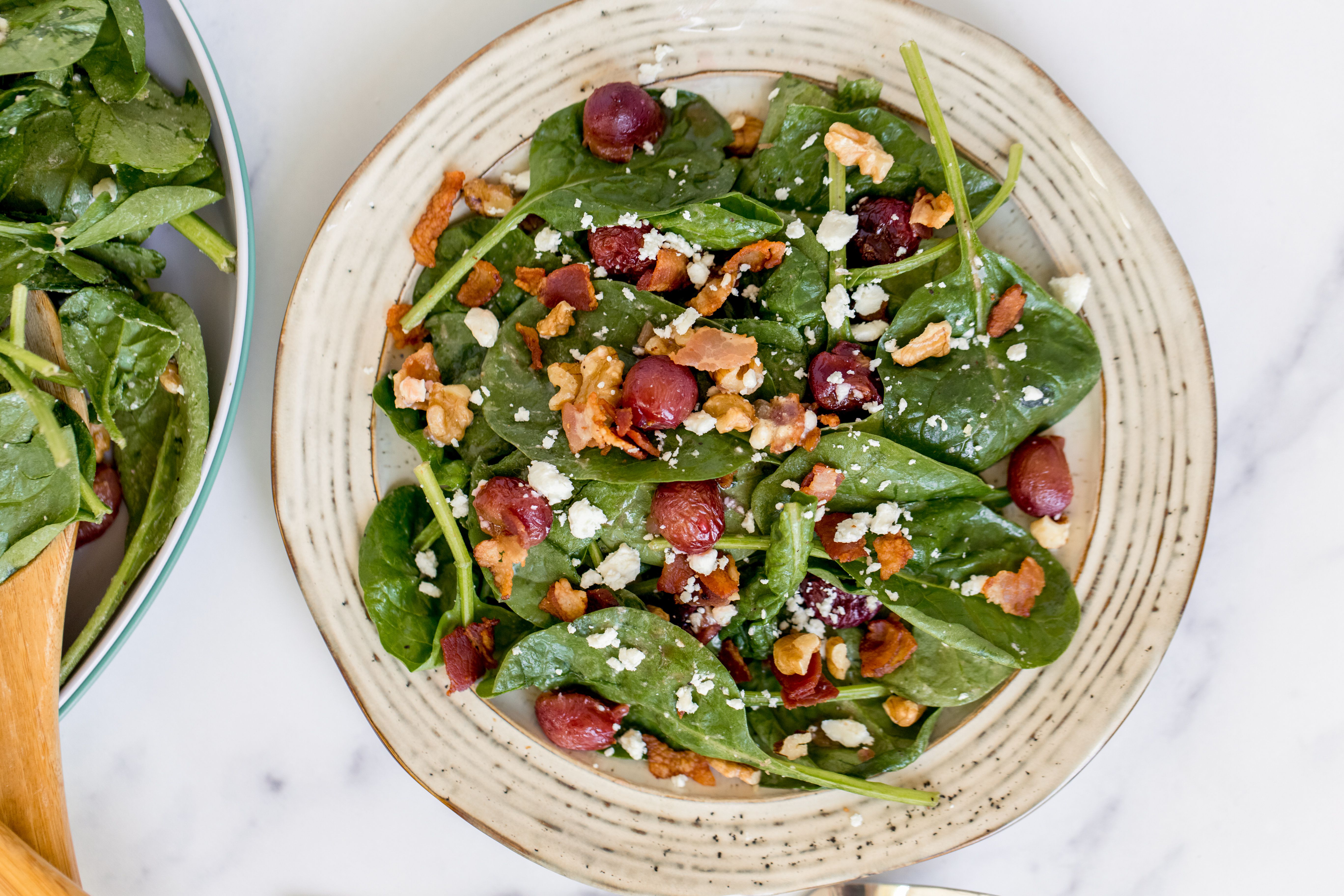 Spinach Salad with Roasted Grapes