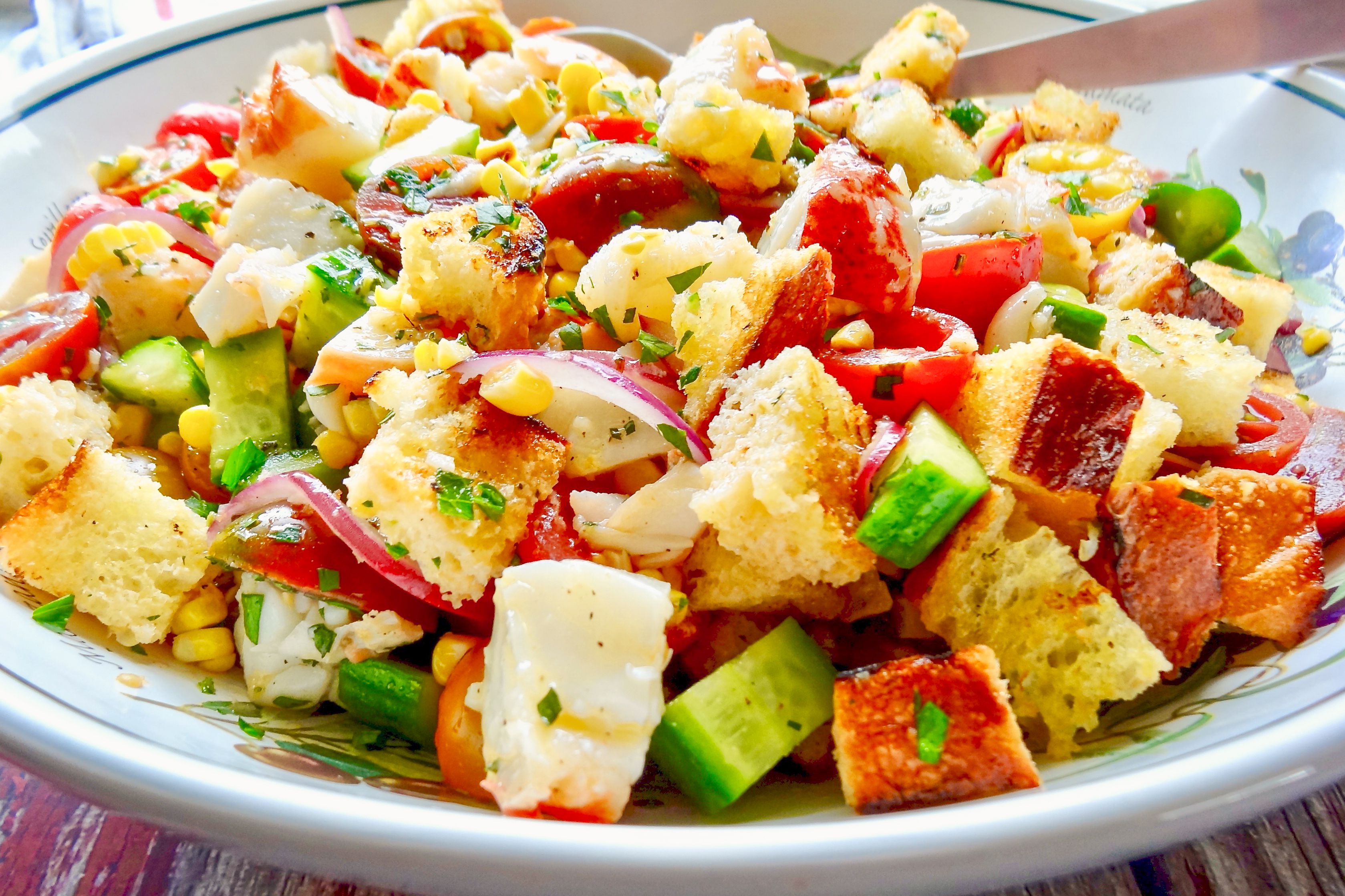 Lobster and Corn Panzanella