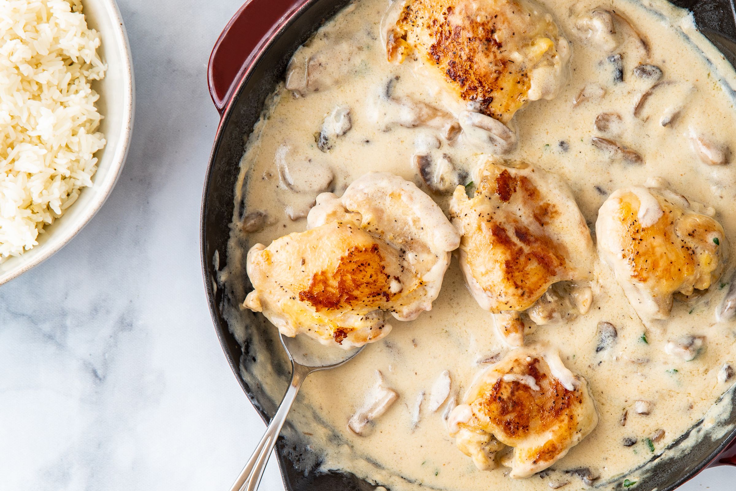 What to Cook This Week: Chicken Thighs in a White Wine Cream Sauce