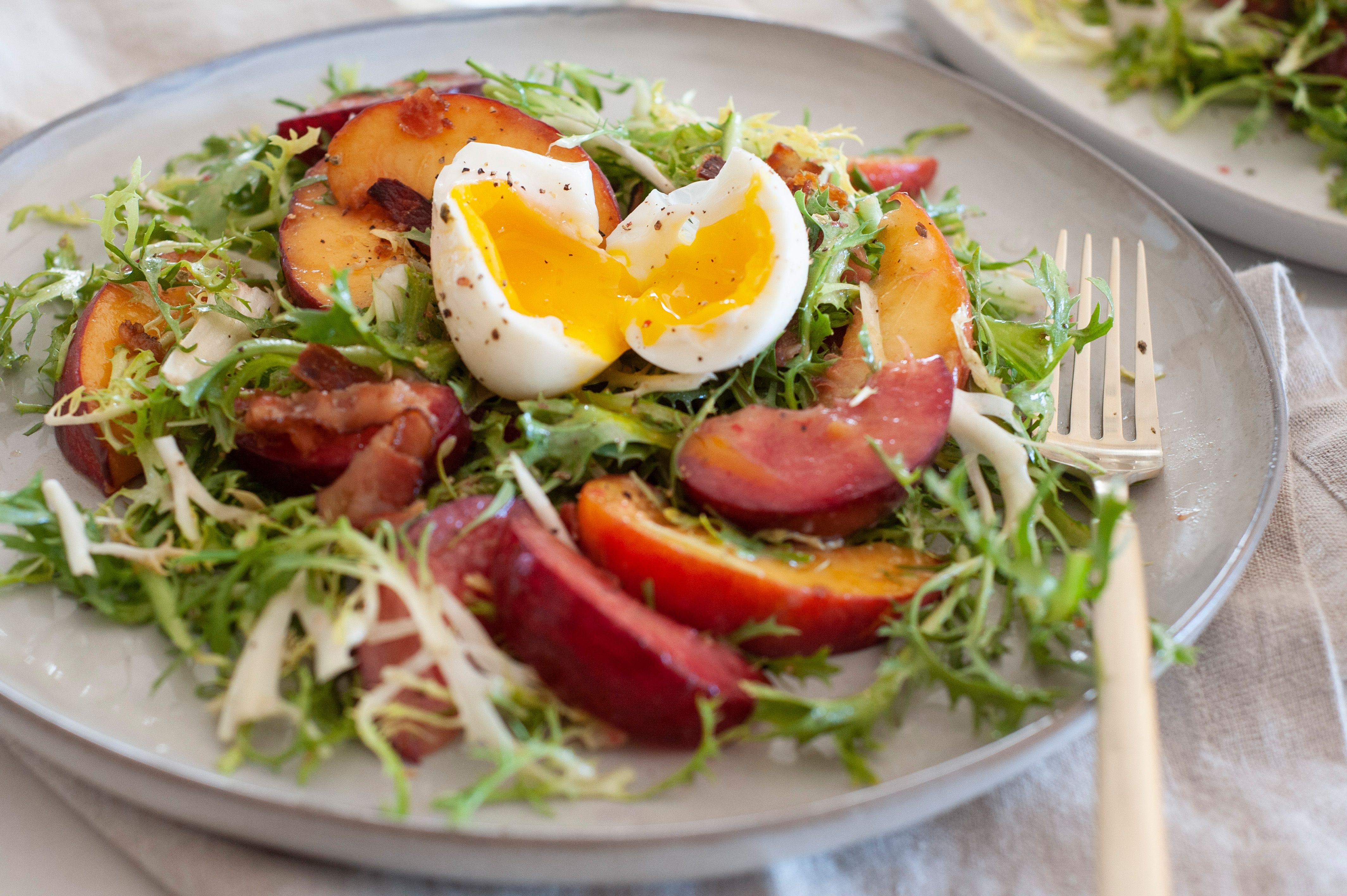 Peach and Plum Salad with Champagne Vinaigrette