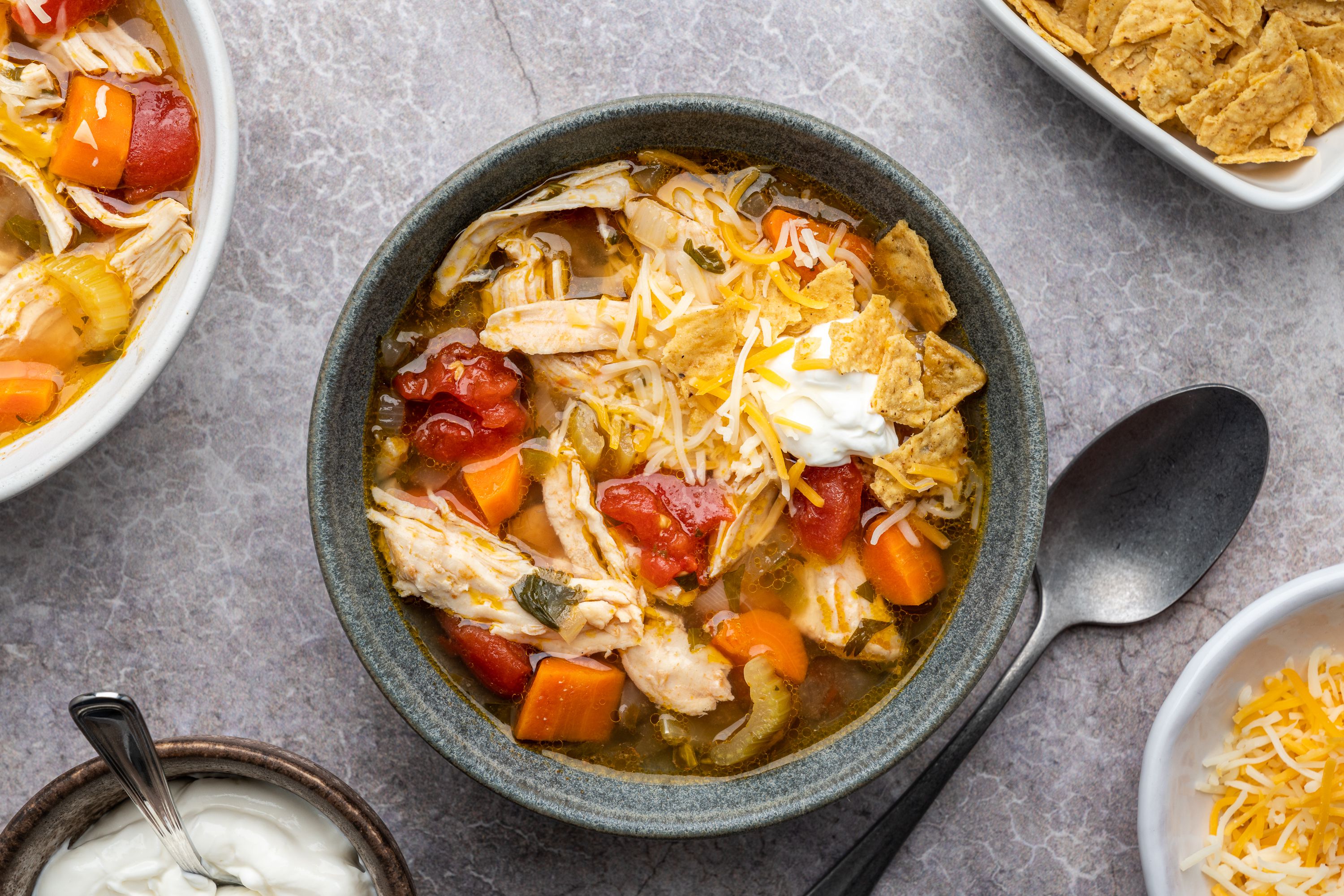 Mexican-Style Shredded Chicken Soup