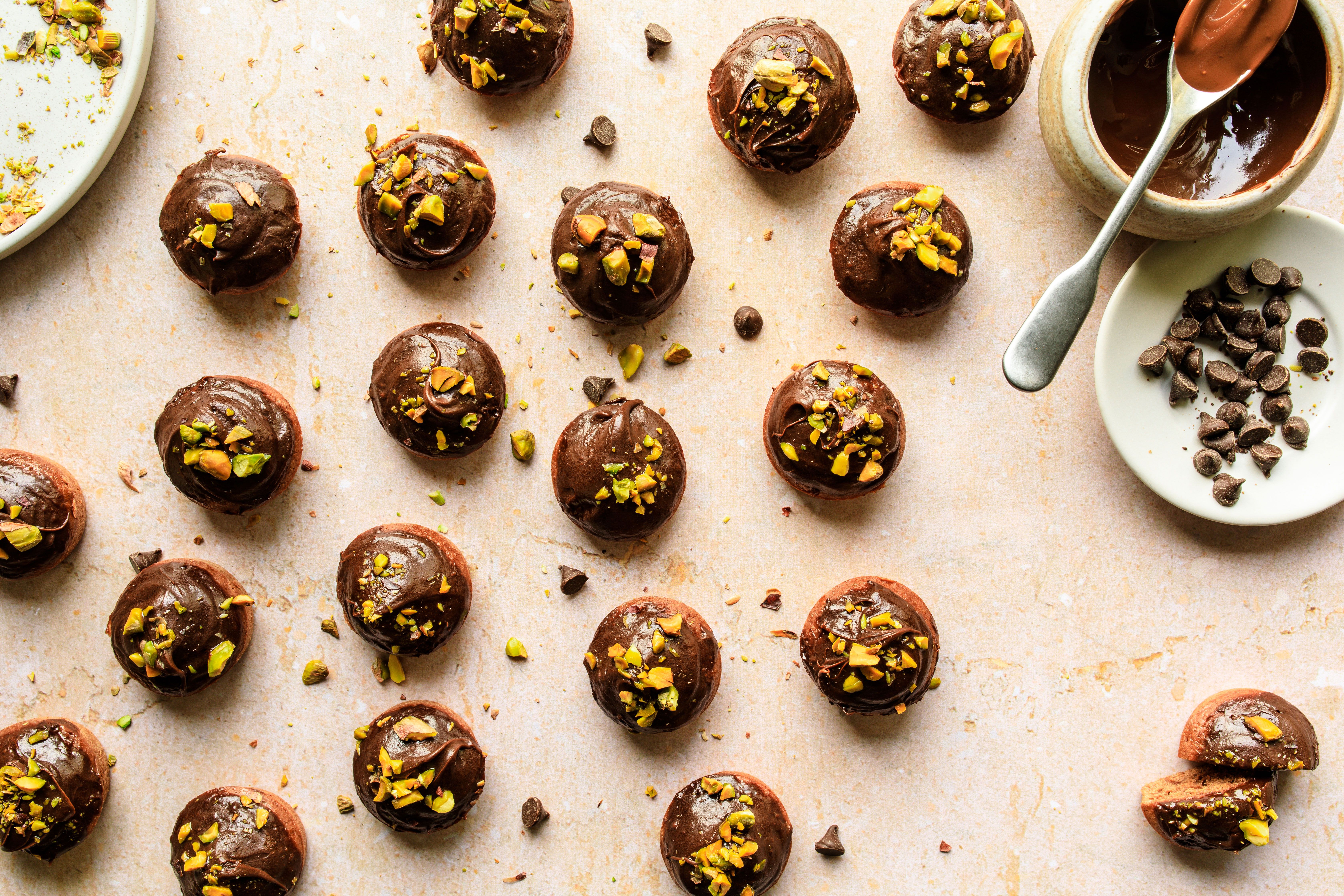 Pistachio-Glazed Doughnut Holes