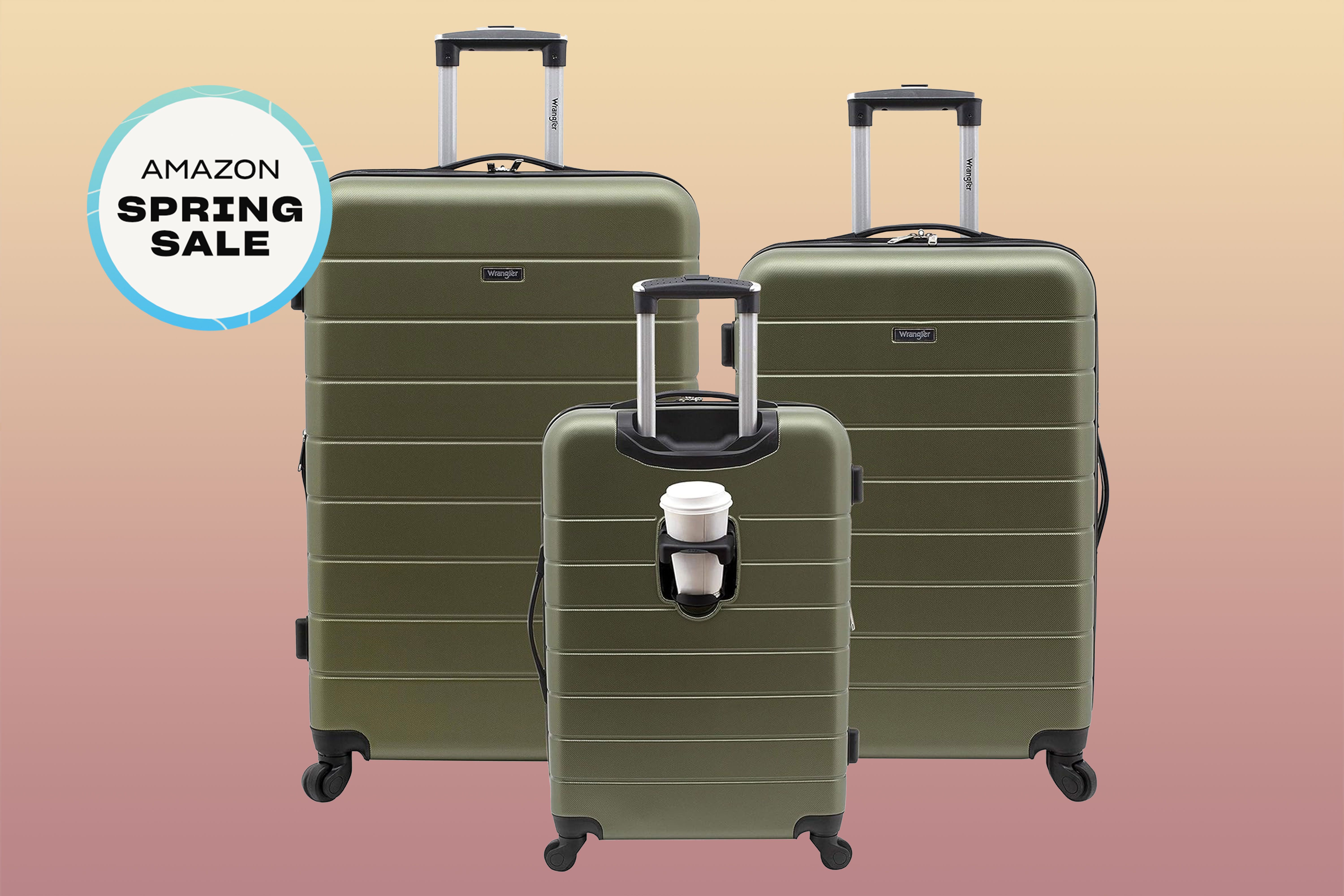 Score $50 Off the Complete Luggage Set Equipped with Cup Holders and Chargers