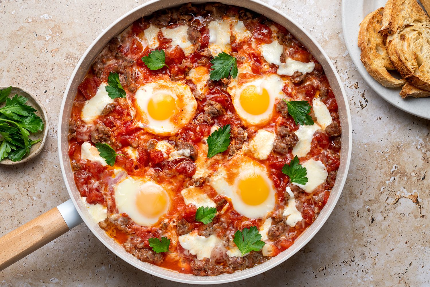 Baked Italian Skillet Eggs 