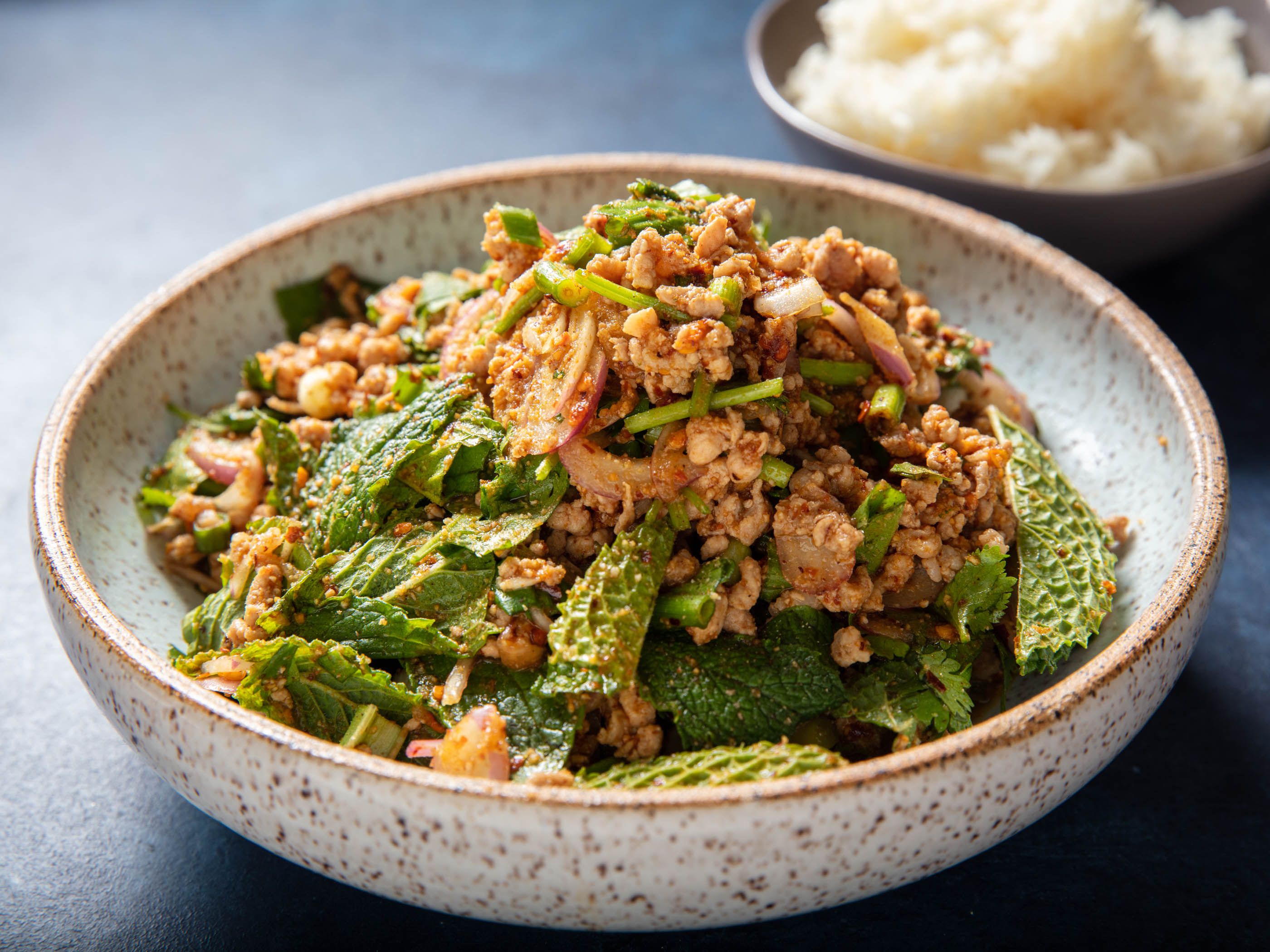 Thai Isan-style minced pork salad