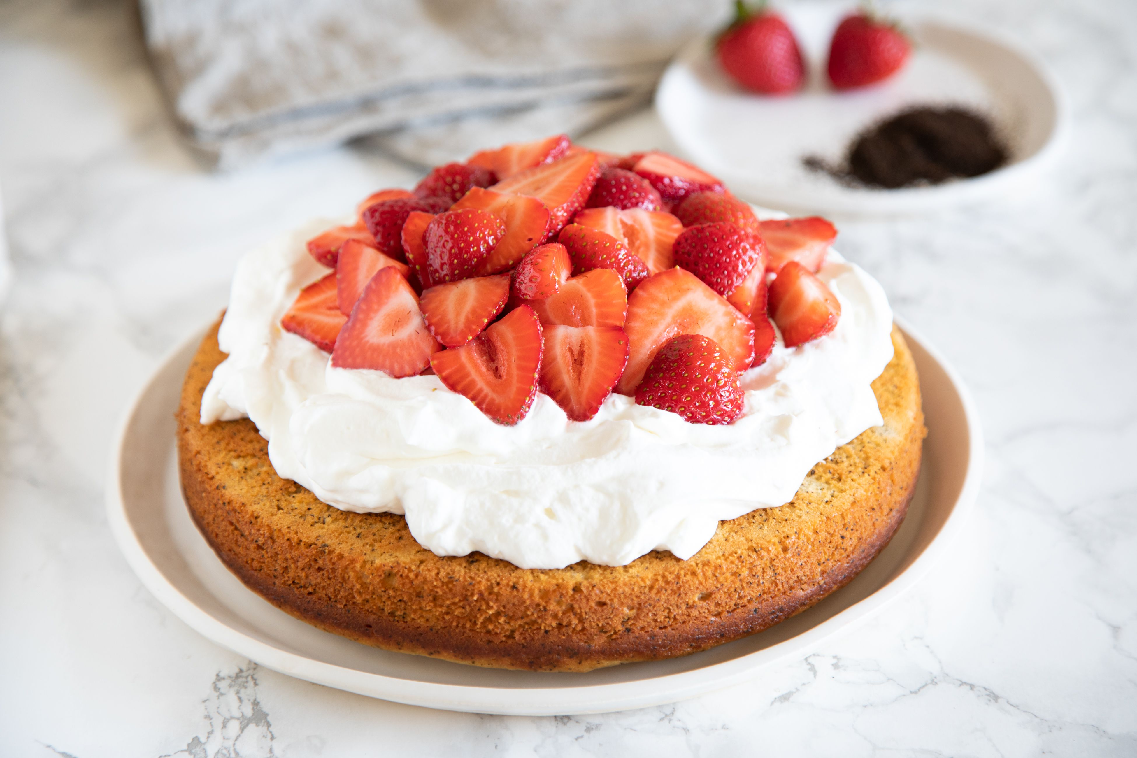 Earl Grey Yogurt Cake with Strawberries