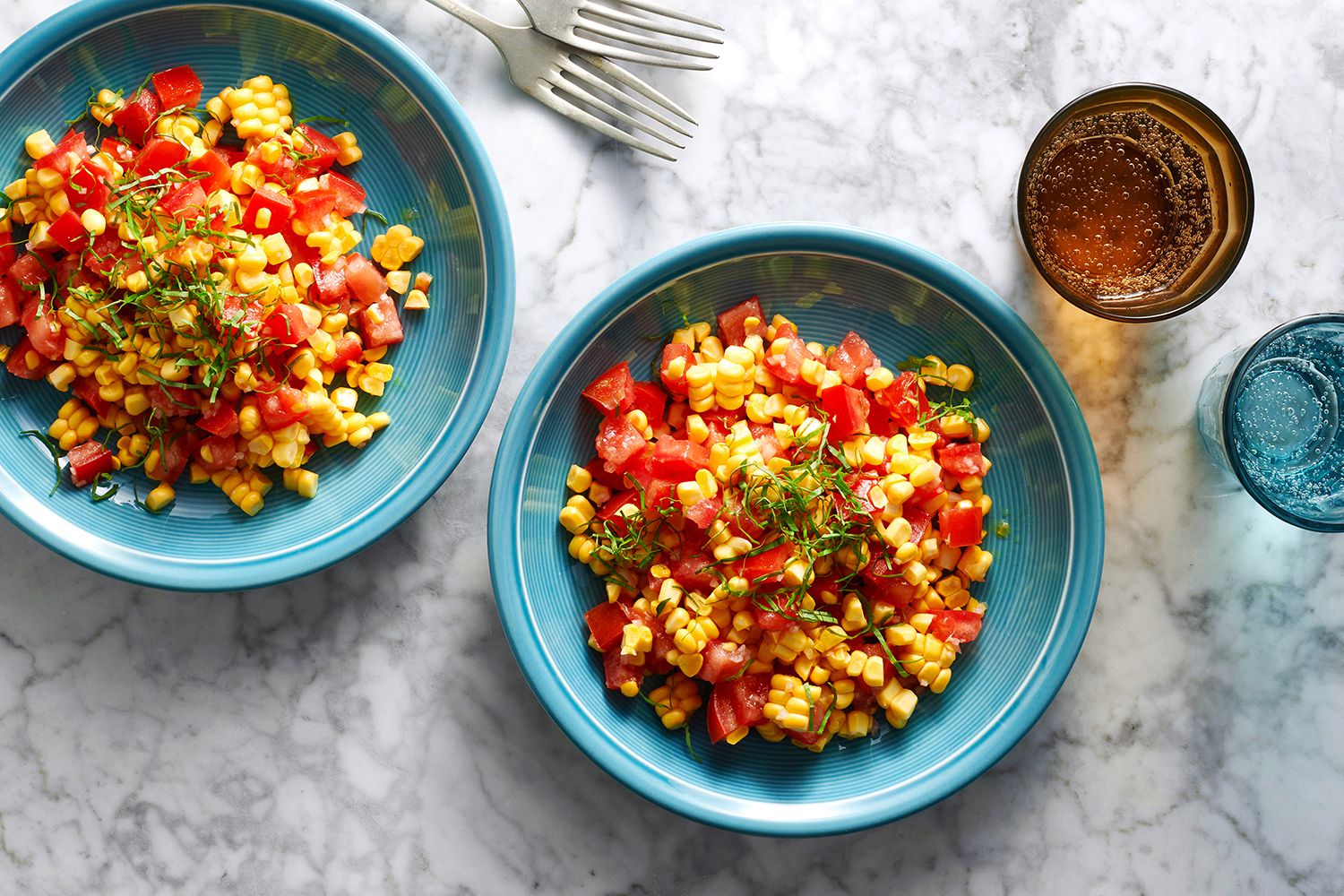 Tomato, Corn, and Basil Salad