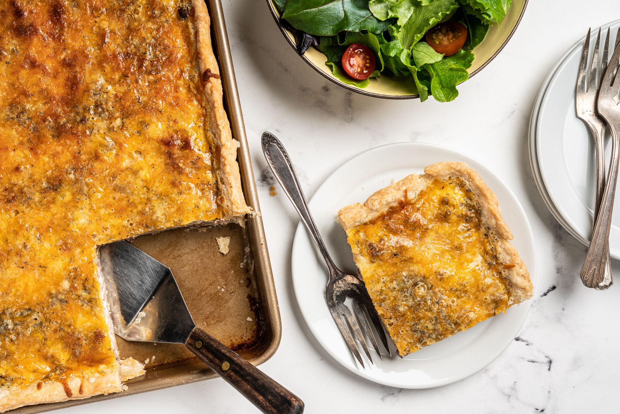 Beefy, Cheesy Sheet Pan Quiche