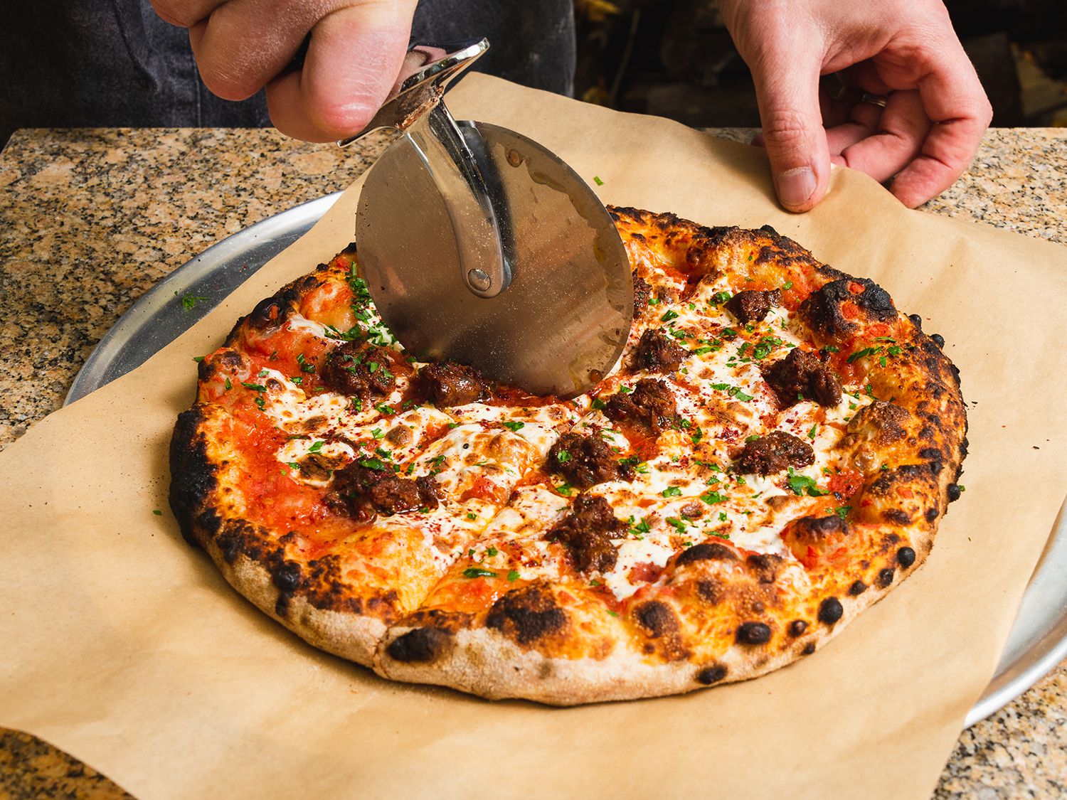 Pizza With Spiced Lamb Sausage